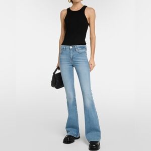 NWOT$248 FRAME Made In USA Le High Flare Jeans Women 28x34” Light Denim Flared